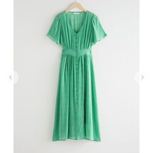 NEW & Other Stories Green print midi dress